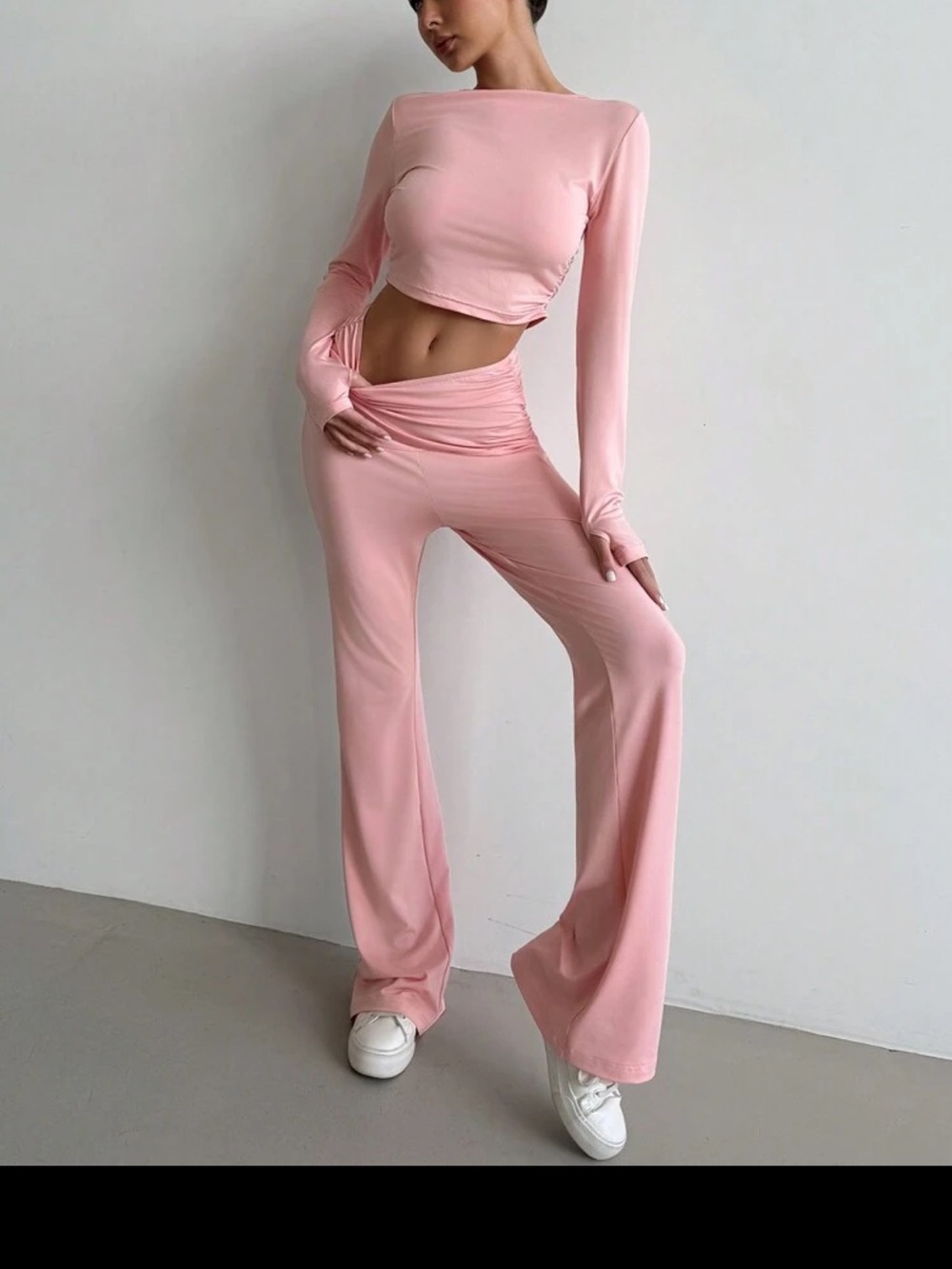 Baby pink two piece pant set